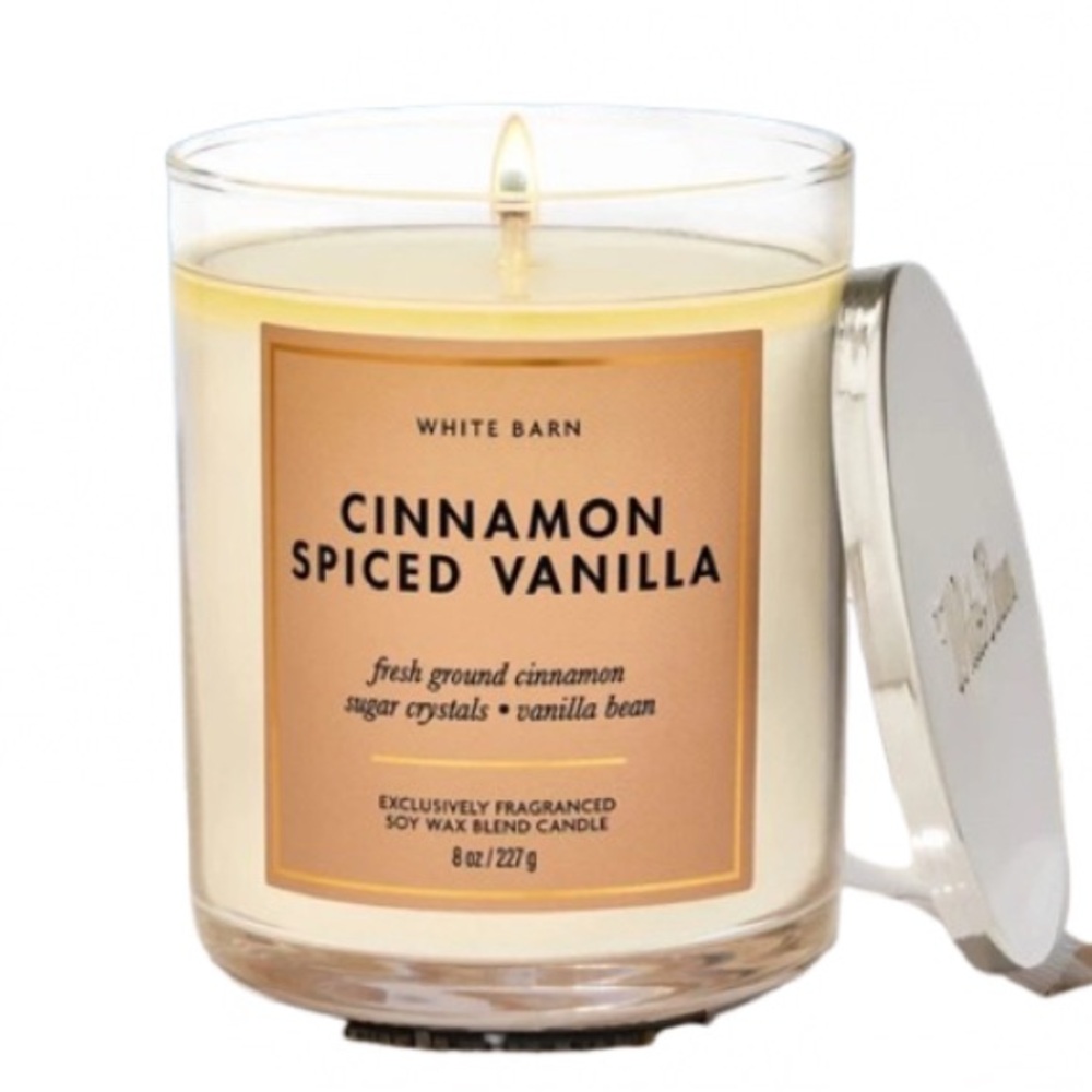 NEW CINNAMON SPICED VANILLA Single Wick Candle 8oz Bath & Body Works